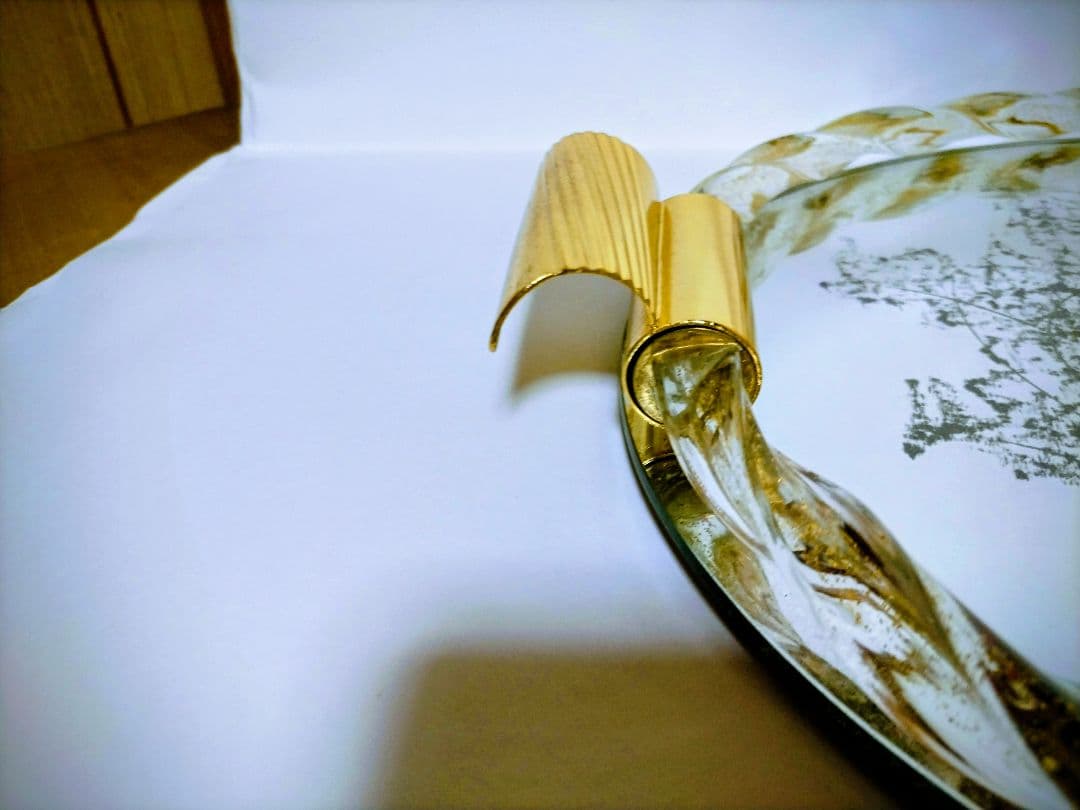 イタリアムラーノ•ベネチアングラスミラートレイ＆ベネチアングラス*水差しセット！