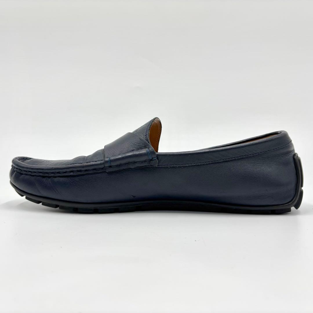 GUCCI グッチ ドライビングシューズ レザー GG シマ ネイビー