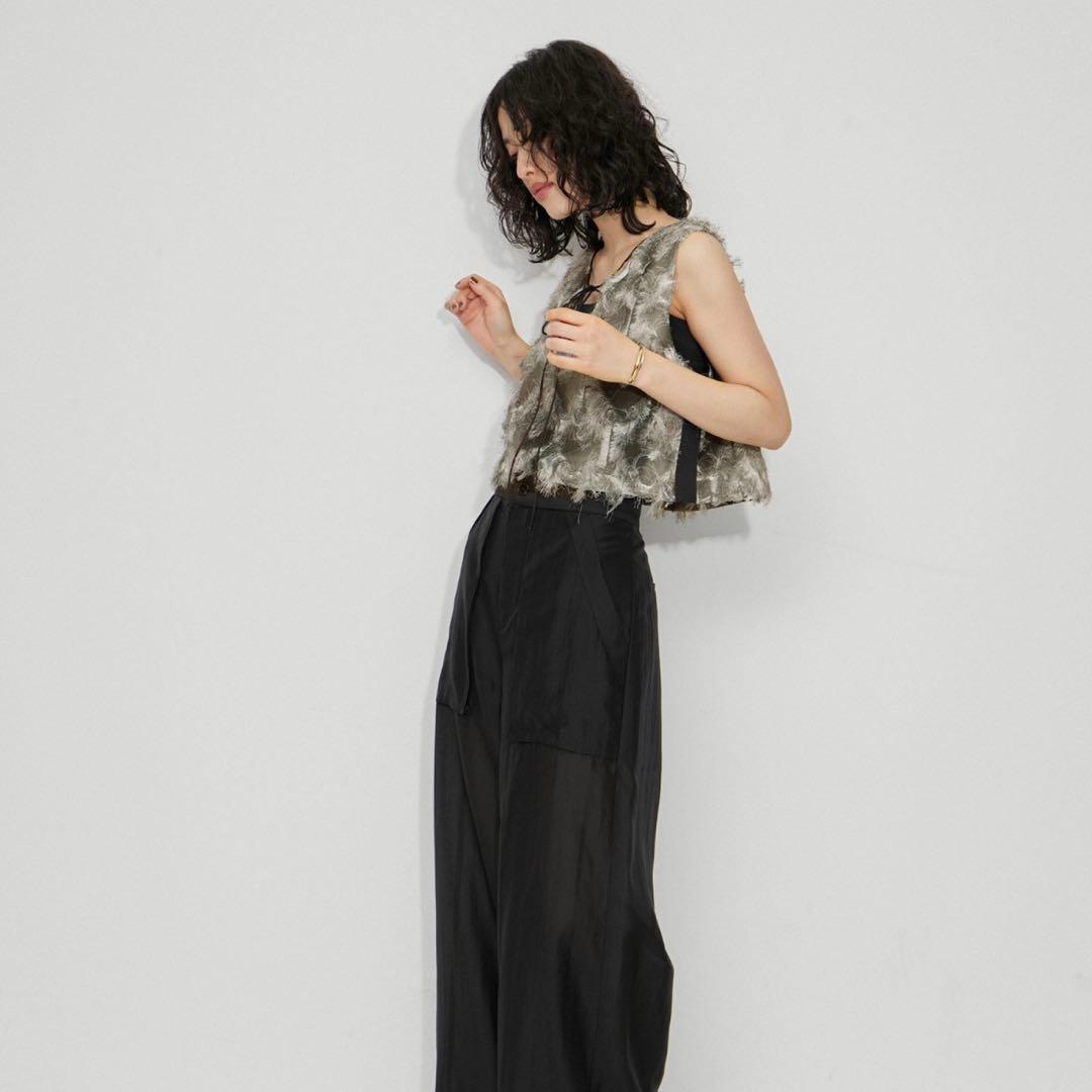 adam et rope フリンジプリントトップス