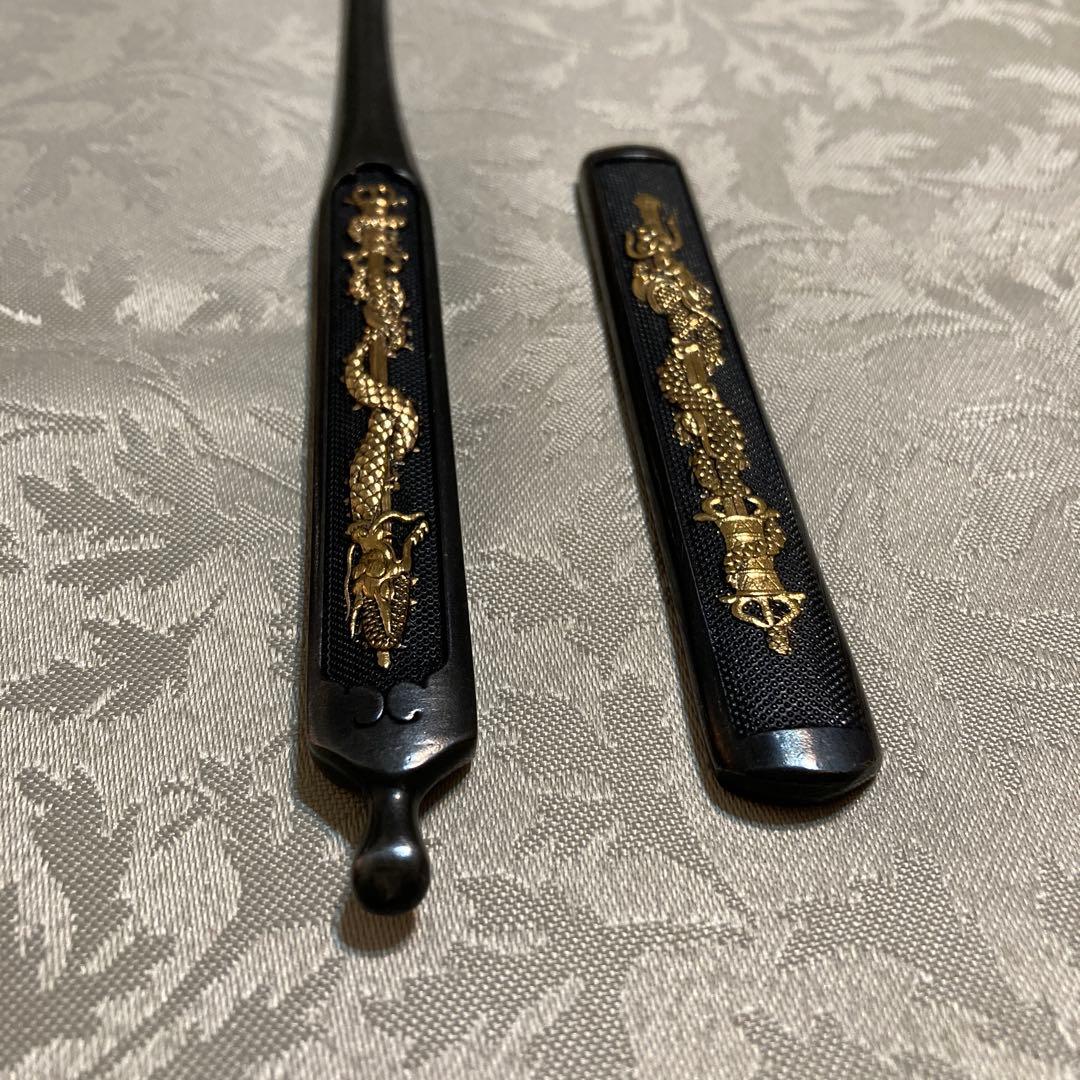 小柄　笄　倶利伽羅剣の図