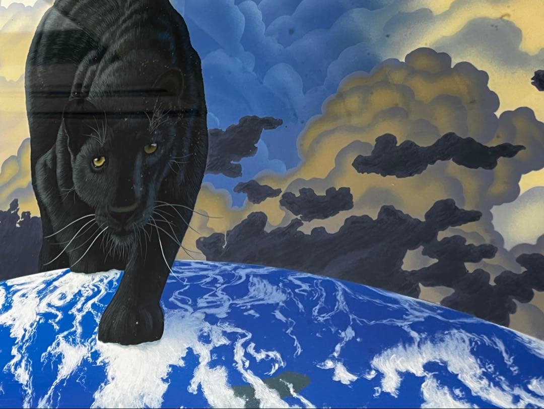 【希少価値の黒豹】シムシメール 「未来を探し求めて」美品 ジークレー 絵画 AP