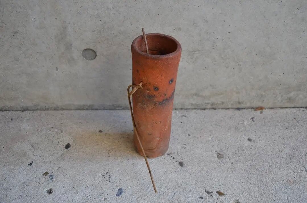 江戸初期　常滑　筒花生　花器　骨董品　アンティーク　g