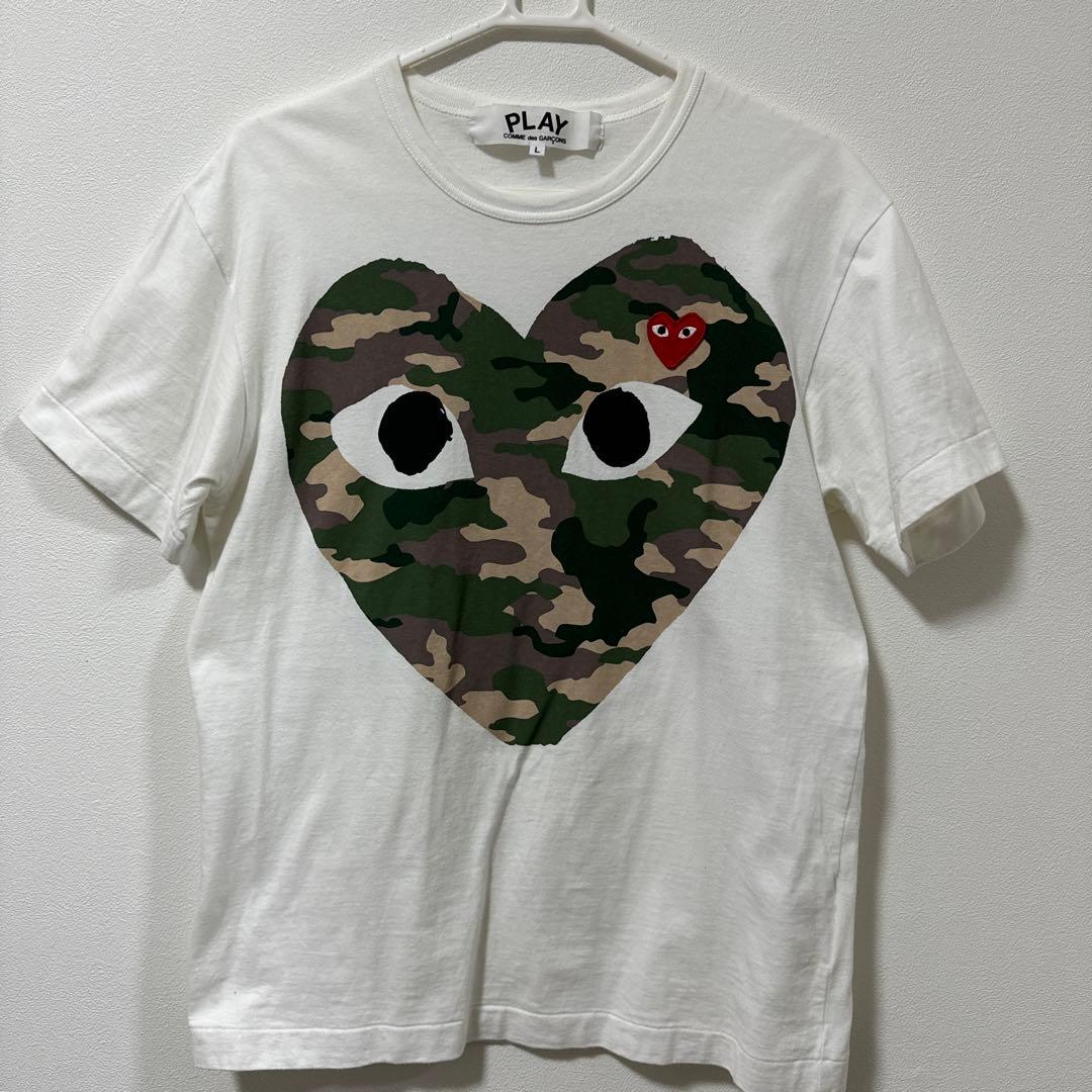 PLAY カモフラージュハート Tシャツ L