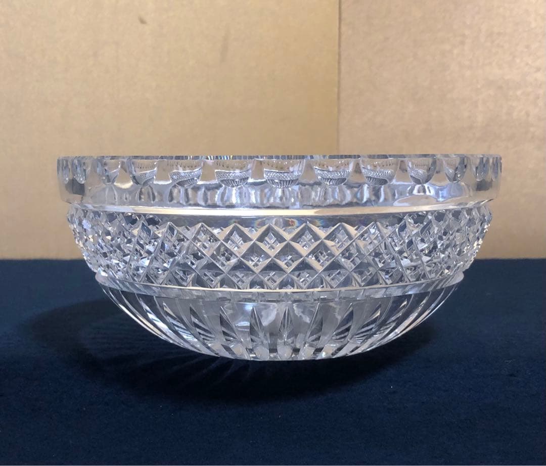 《R》茶道具 硝子 水指 カットガラス ボウル　250714E2