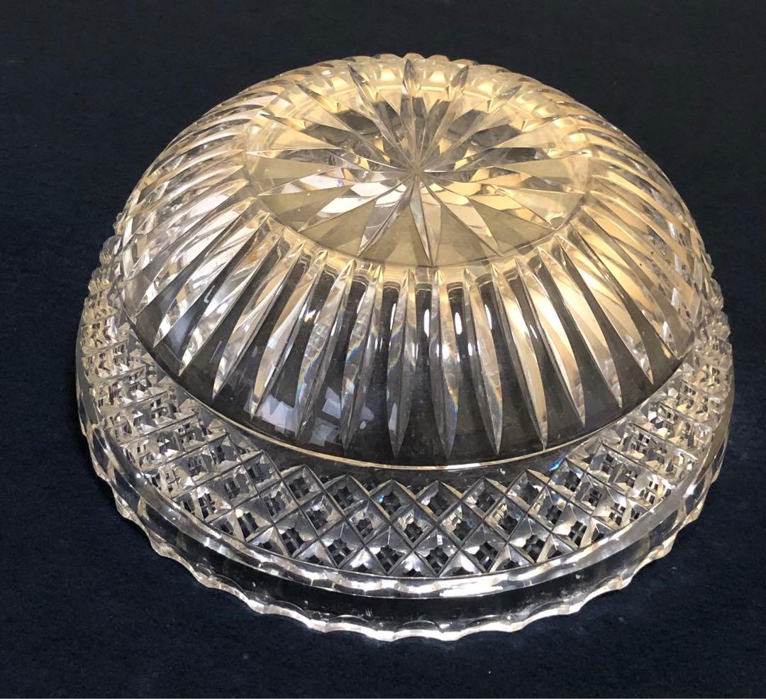 《R》茶道具 硝子 水指 カットガラス ボウル　250714E2