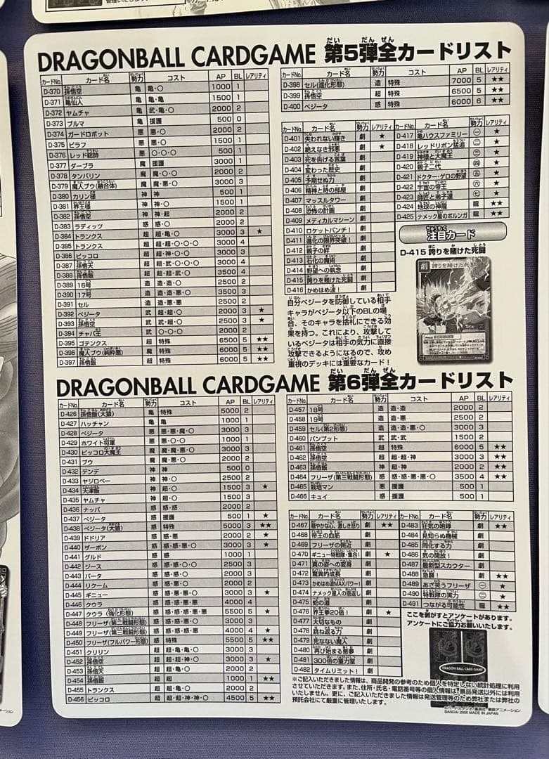 【超希少】初期 BANDAI ドラゴンボール CARD GAME シート未剥がし