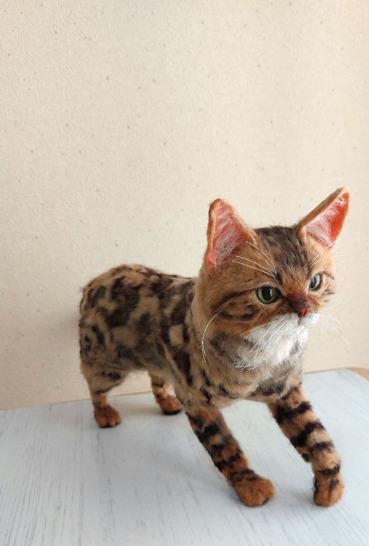 羊毛フェルト　猫(ベンガル)