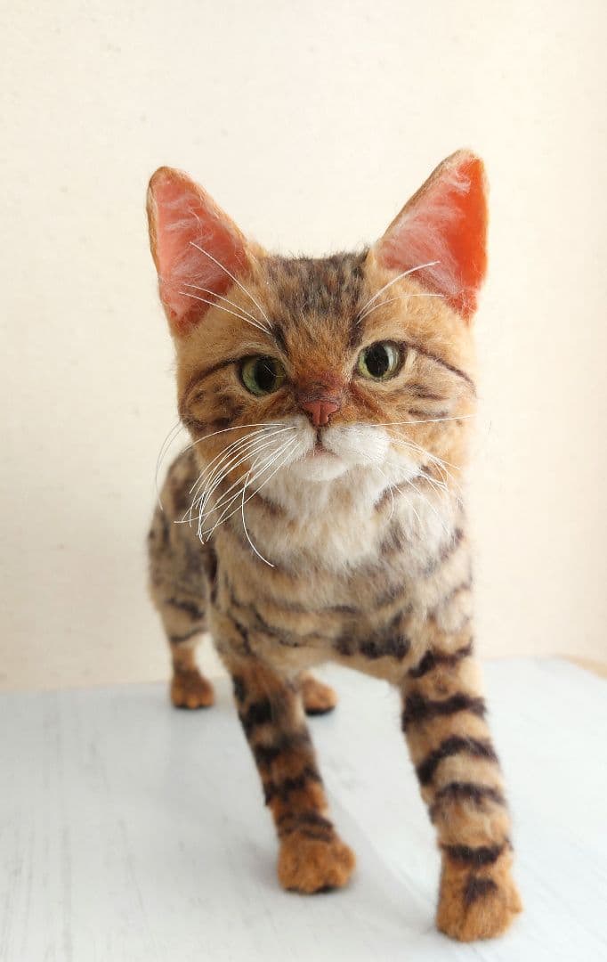羊毛フェルト　猫(ベンガル)