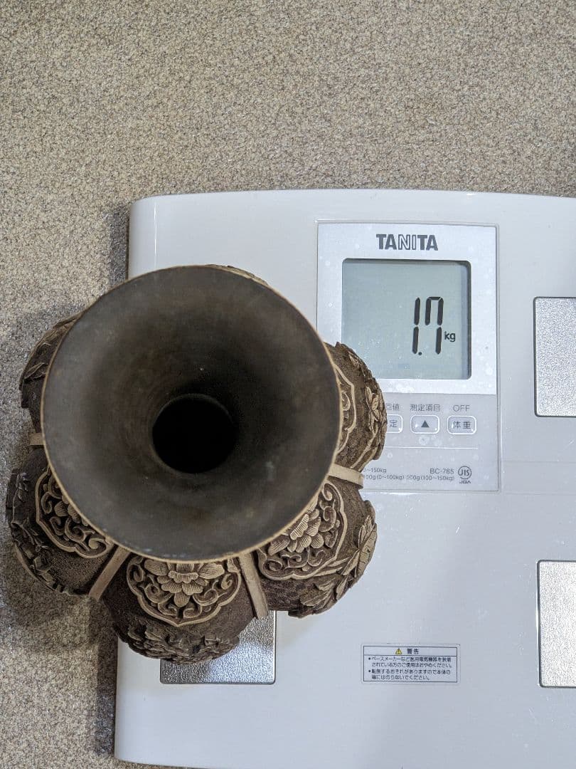 ♦ 中国美術工芸品 阿古陀形 四季花卉図文 瓶 置物飾り オブジェ 骨董品