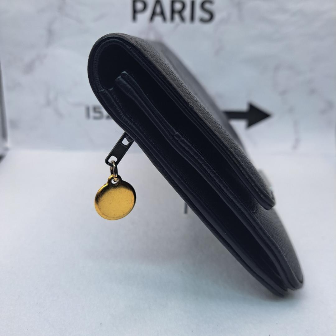 K*n様 CHANEL　デカココ　二つ折り財布　キャビアスキン　長財布　財布