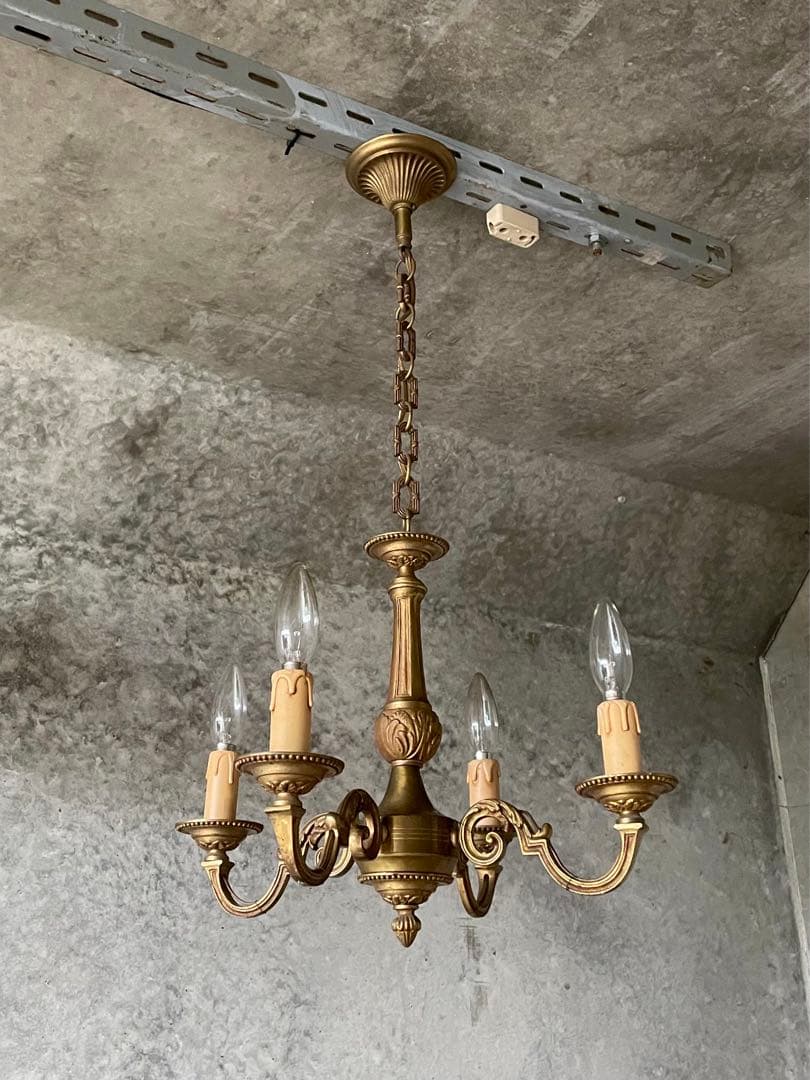 4c. サービスプライス！フランス アンティーク シャンデリア 4灯 キャンドル