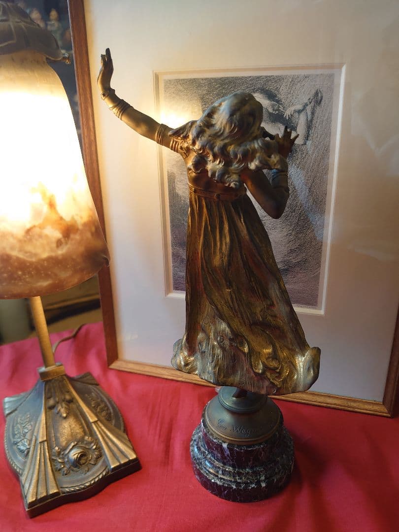 ドイツ19世紀 「Geo.Wagner」フランスアール・デコ　ダンサーブロンズ像