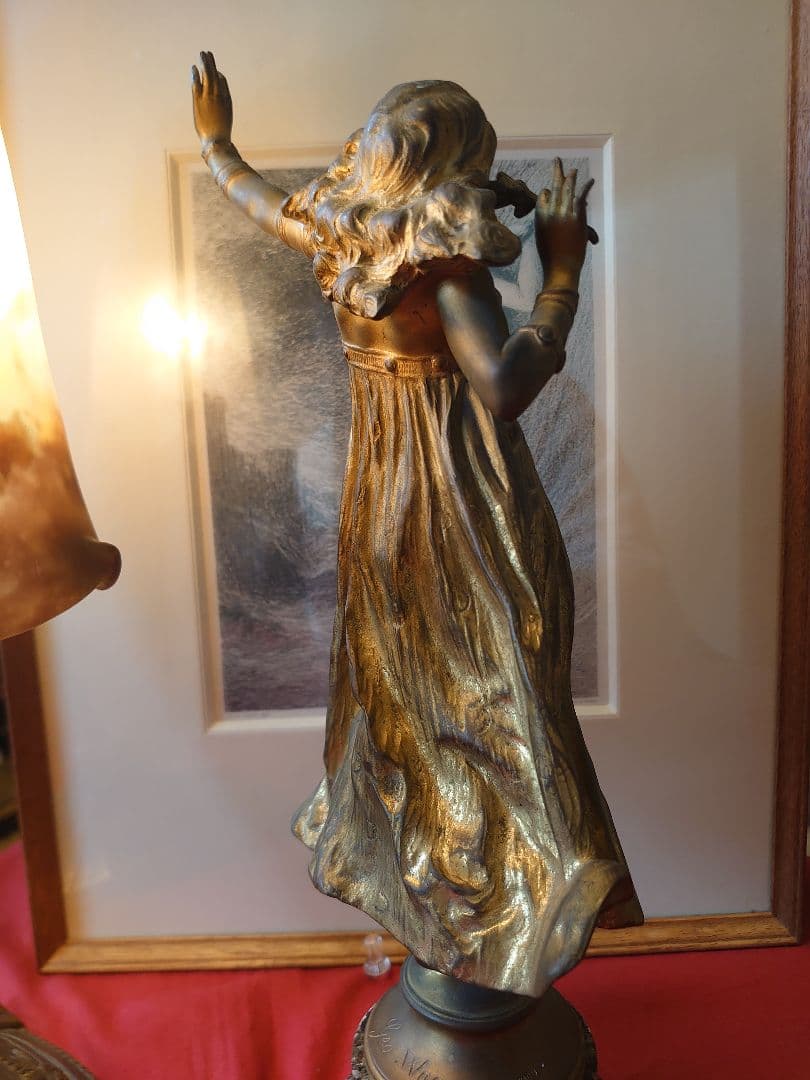 ドイツ19世紀 「Geo.Wagner」フランスアール・デコ　ダンサーブロンズ像