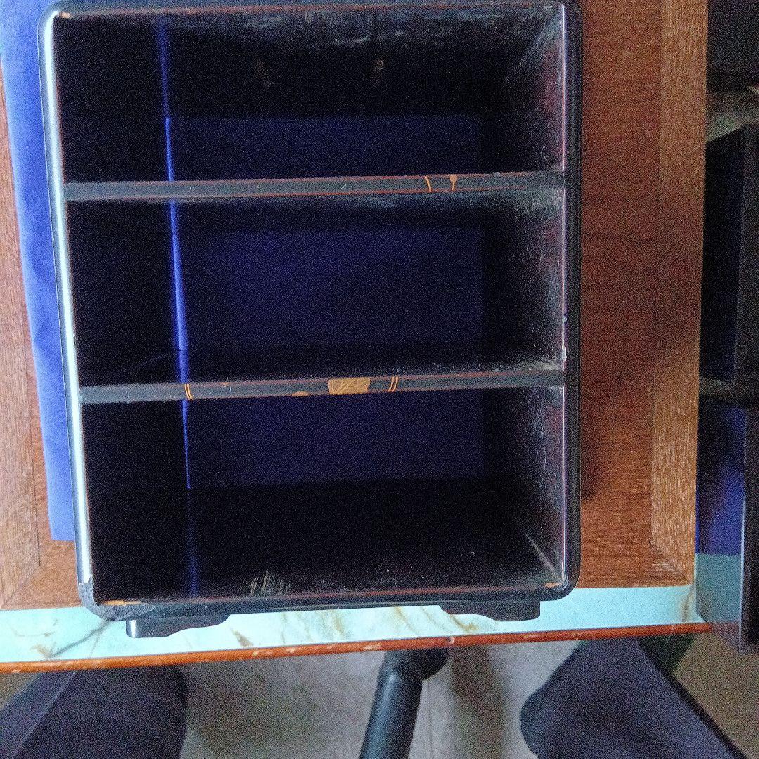 黒色の文房具収納ボックス 3段引き出し