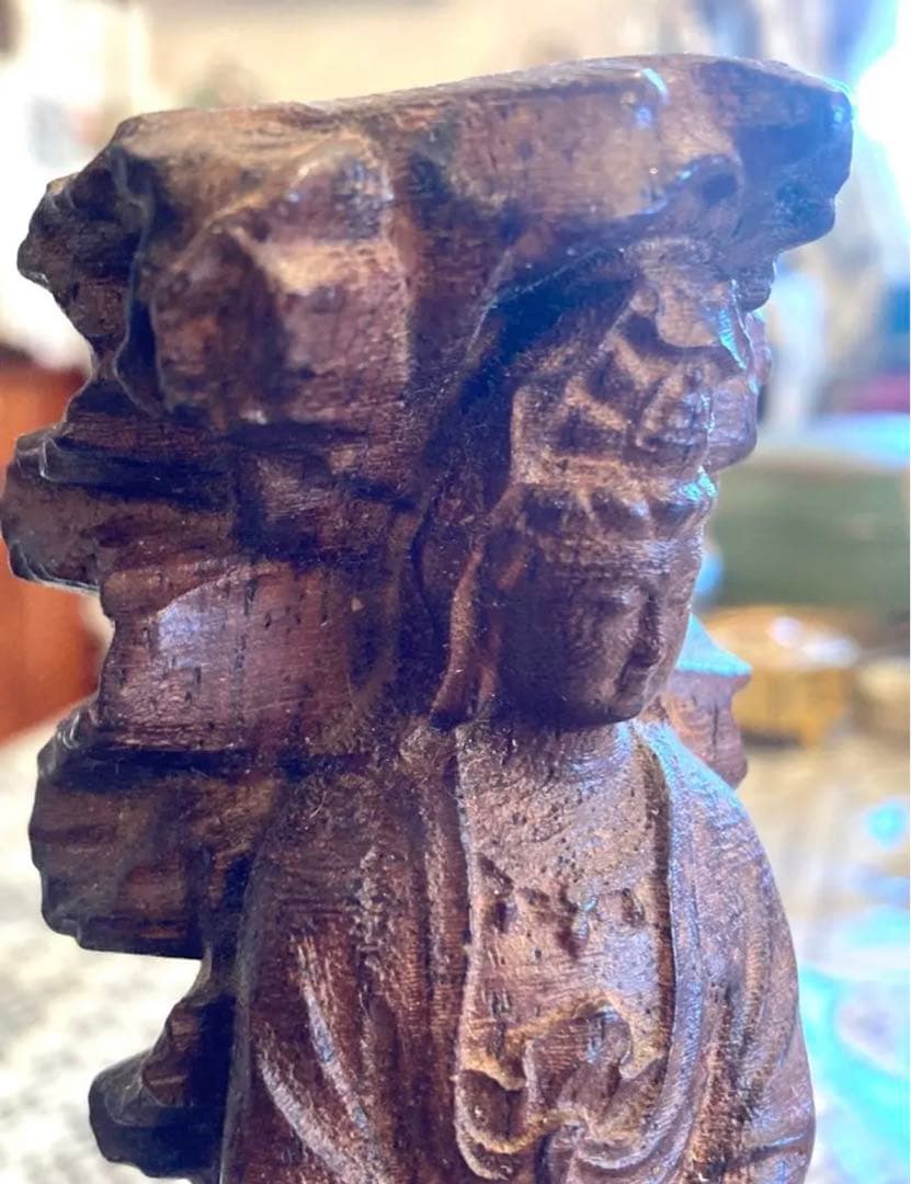 フランス購入　アンティーク　仏像　木彫り？　ビンテージ　ヴィンテージ
