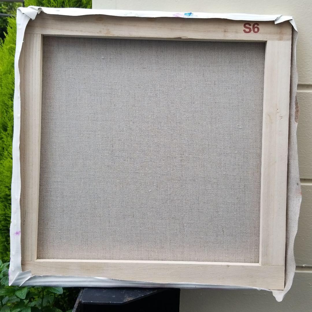 キャンバス油絵　よっこ確認　窓辺に並べたお花　大きめキャンバス