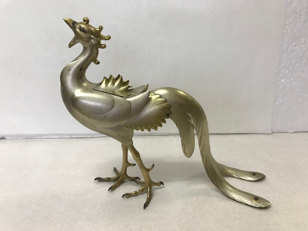 鋳銅:鳳凰置物(川和暁雲作)