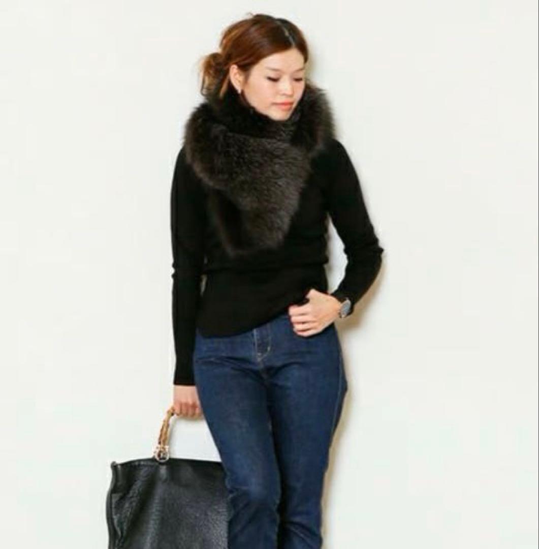 ドゥーズィエムクラス フォックスファーストール ティペット　リアルファー