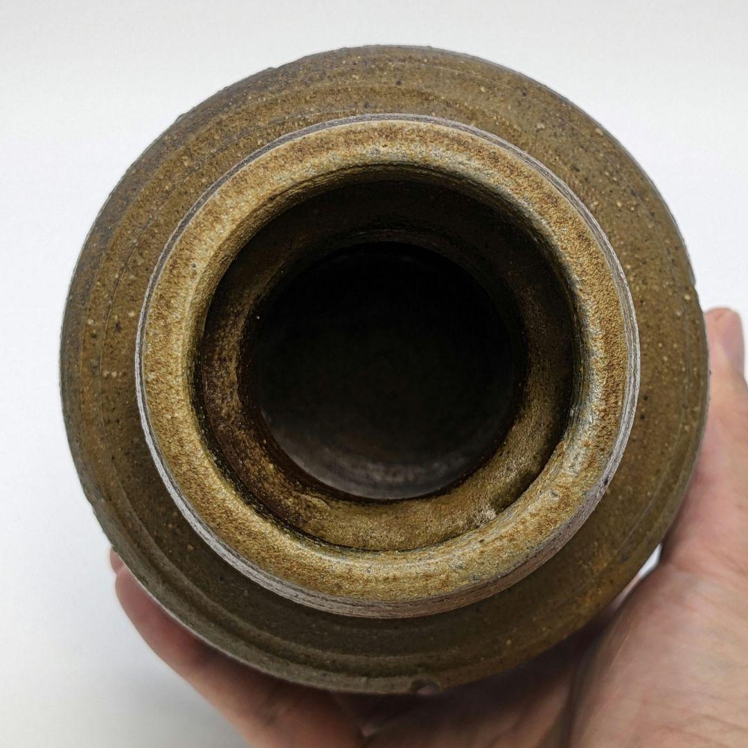 岡山県重要無形文化財 二代目藤原楽山 備前焼 花入 共箱 花器 花瓶 華道具