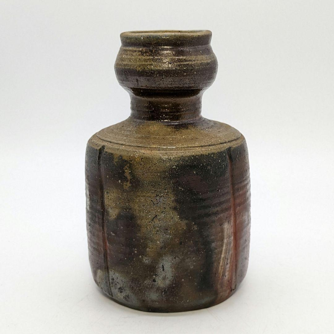 岡山県重要無形文化財 二代目藤原楽山 備前焼 花入 共箱 花器 花瓶 華道具