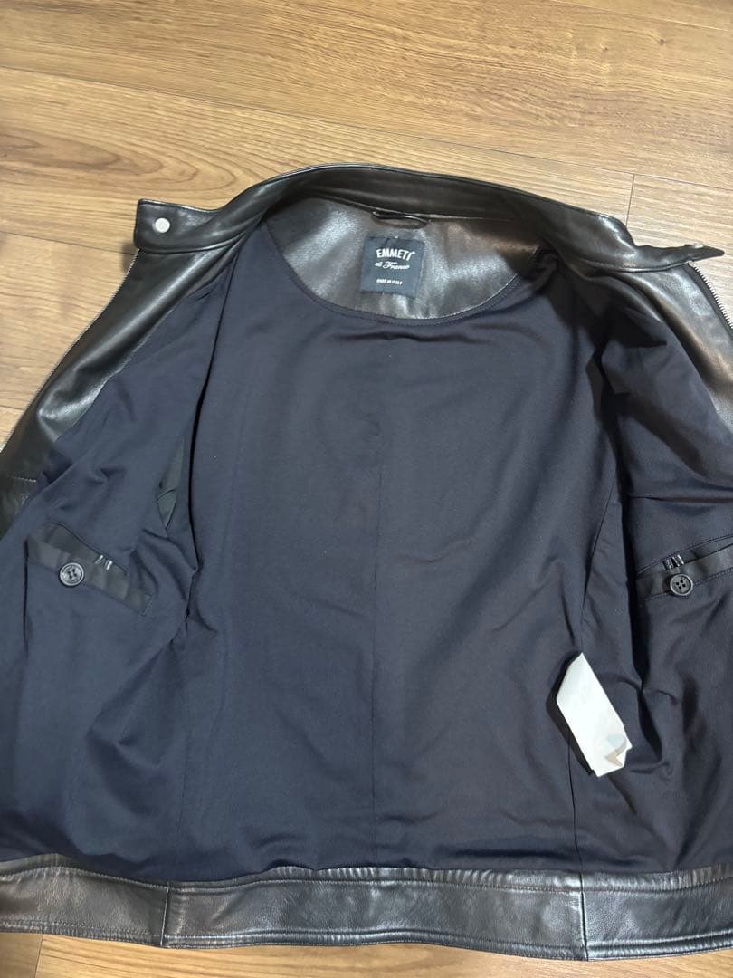 【美品】EMMETI JURI シングルライダース　ブラック 48