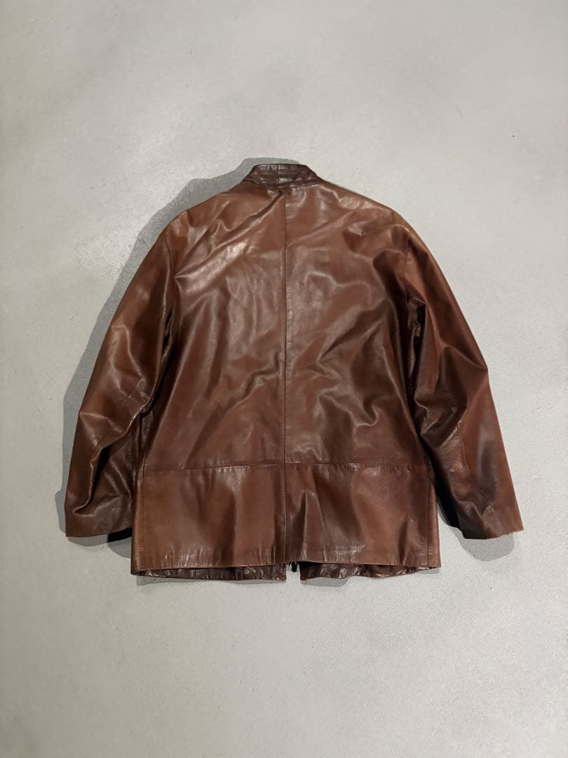 ジャケット・アウター GIORGIO ARMANI leather jacket brown
