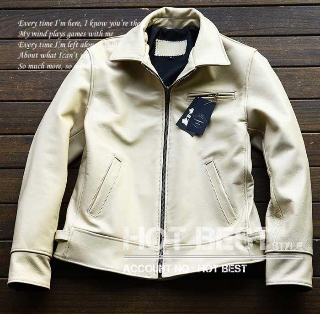 これ以上値下不可！新品【L】18万円 牛革カウハイドイタリアンレザー ジャケット