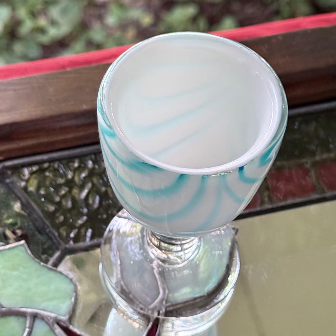 2190様感謝‼️愛らしい薄荷色の氷コップ‼️水色❌乳白氷コップ 1客