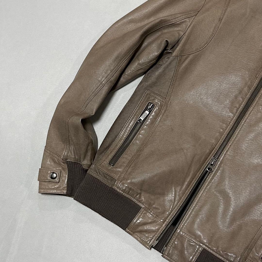 00s ピッグスキン レザー シングルライダース ダブルジップ お兄系 ロック