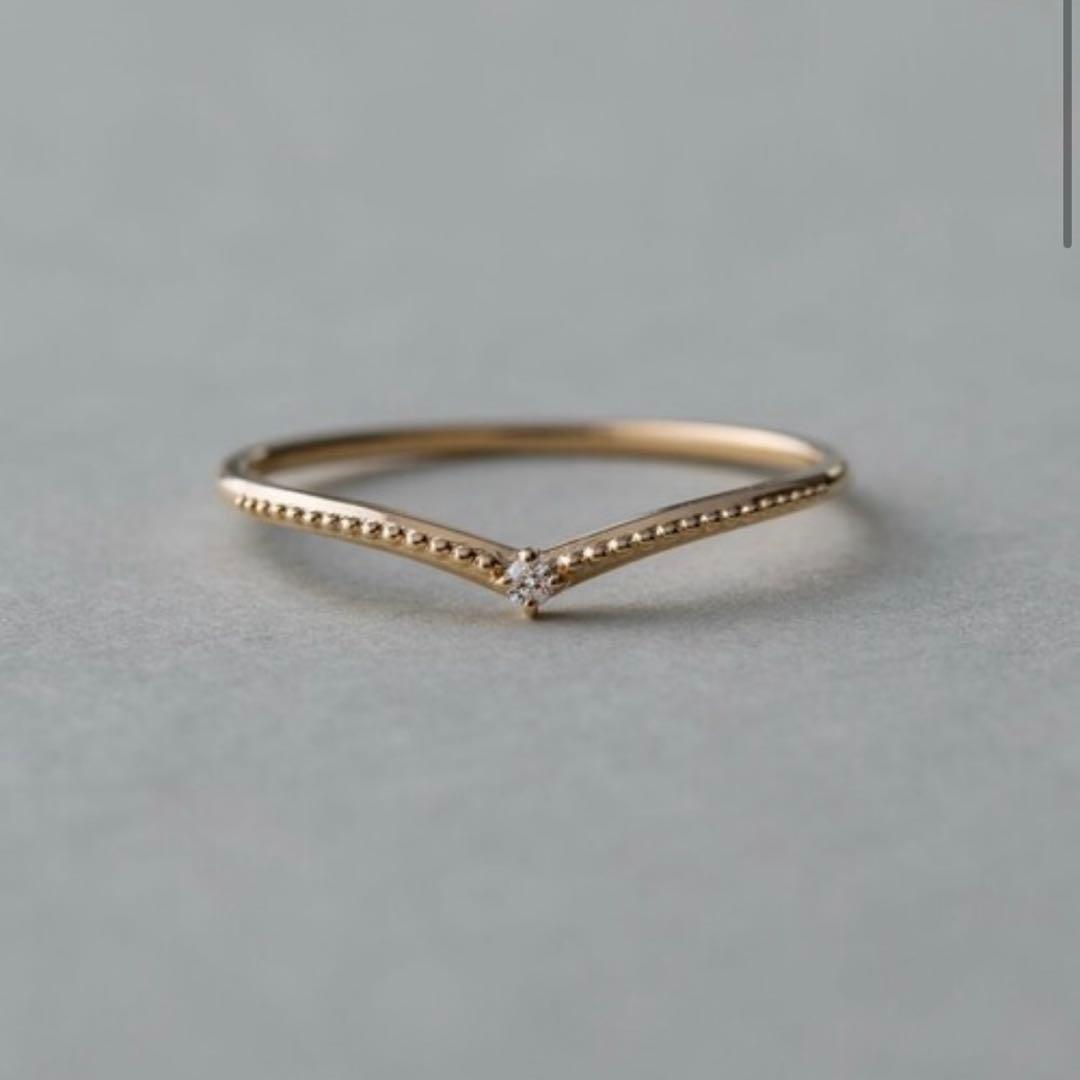 ete OK10YGレイヤード ダイヤモンド リング