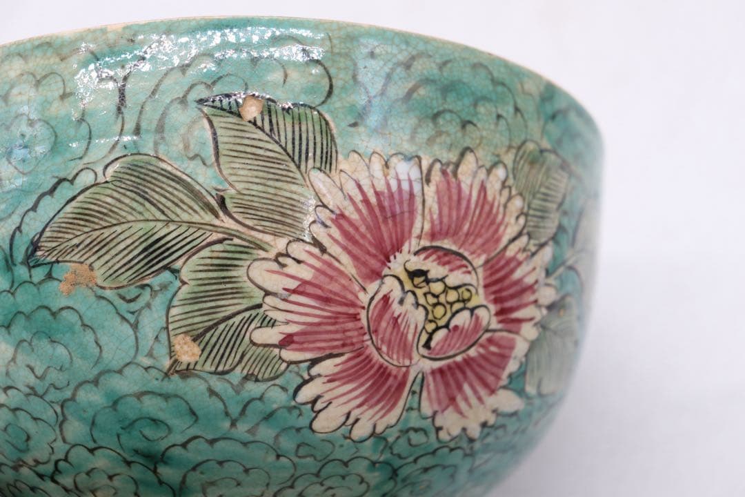 江戸晩期　古九谷　大鉢　アンティーク　木箱入　送料込み251107