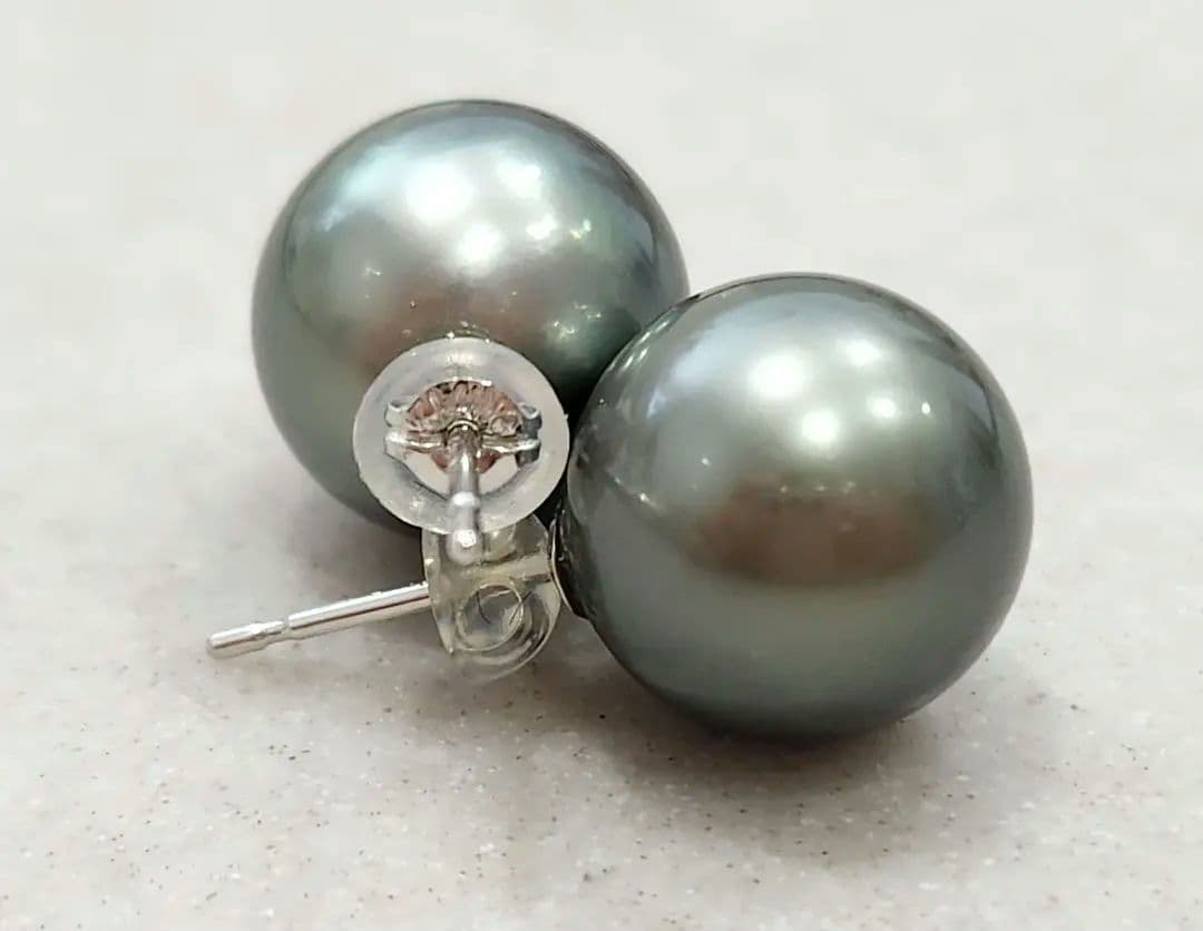 値下げ☆黒蝶真珠、K14WG、ピアス