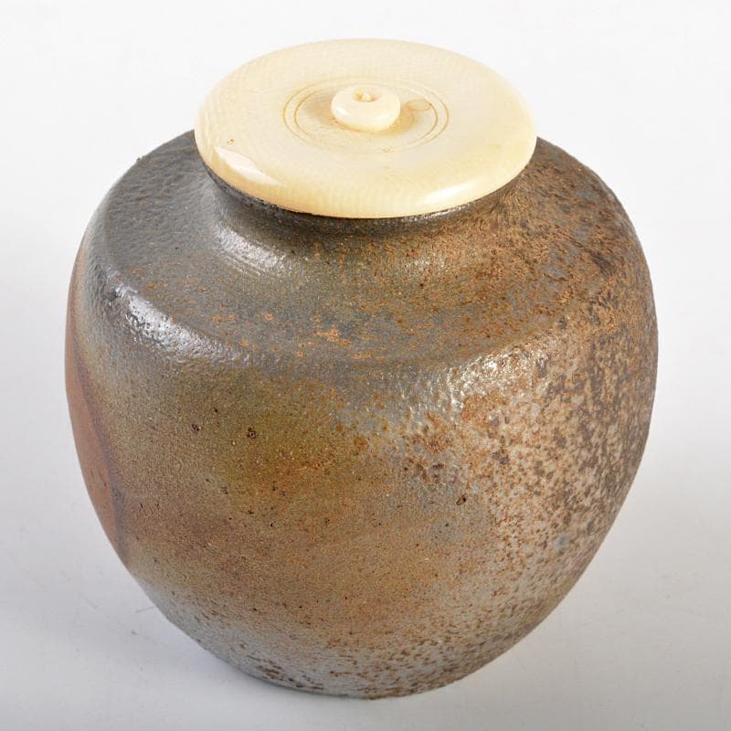 茶道具　備前焼　正告作　茶入　仕覆付　共箱　V　R6742