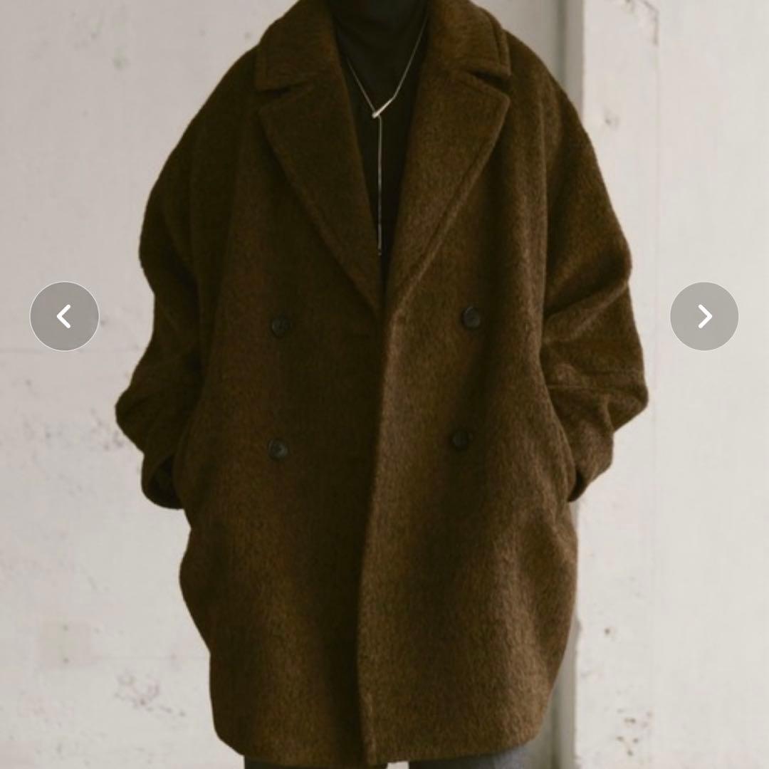 ウールブレンドシャギーコクーンPコート