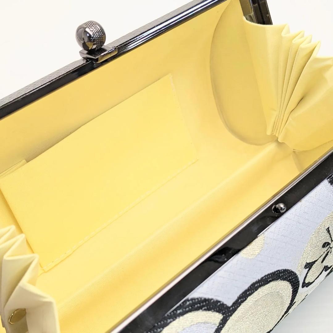 和装 草履バッグセット 帯地 梅 桜 白×黒 3枚芯 フリーサイズ k15-7