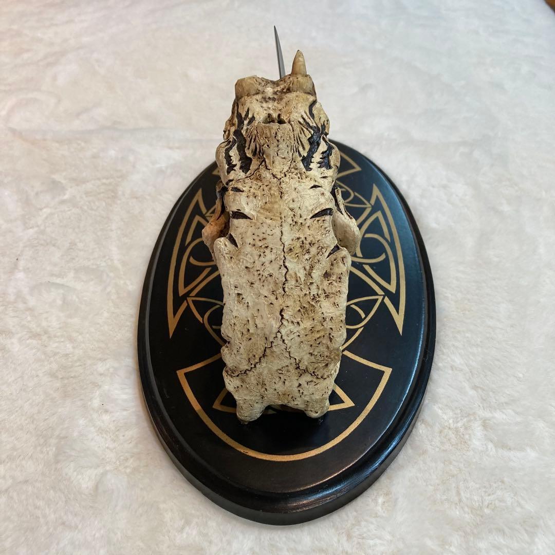 サーベルタイガー頭骨 ナイフ カランビット風 スカル オブジェ