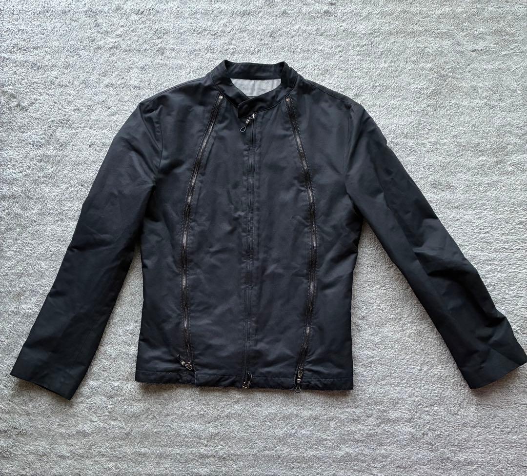 EMPORIO ARMANI ブラック シングルライダースジャケット