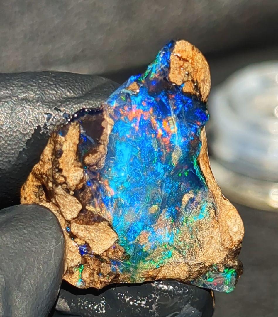 【38ct】エチオピア　オパール　原石　天然石　鉱物　標本　鉱石　ブルー