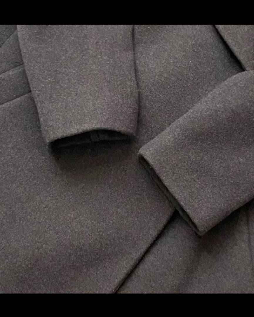 Spick&Span ウール混チェスターコート　ダークグレー　M•オーバーサイズ