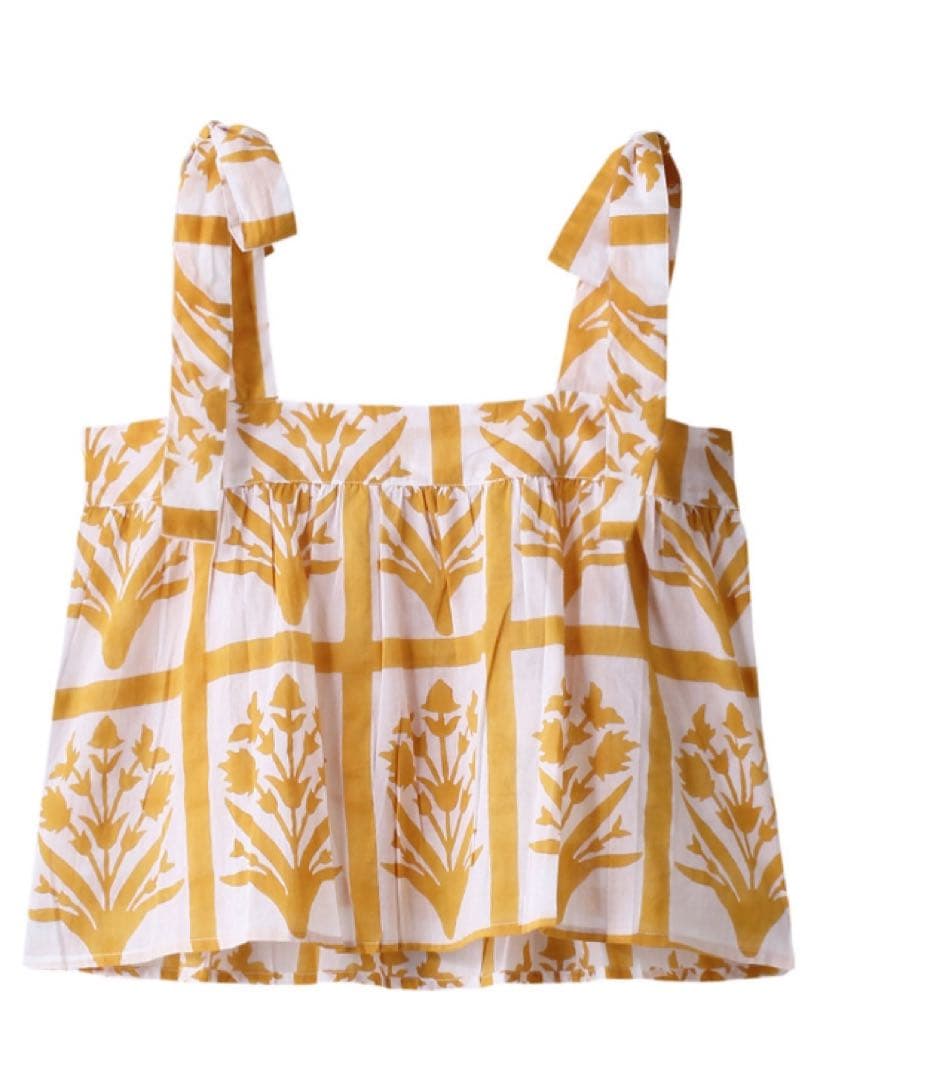 新品⭐︎EMMA TANK PALLADIO GRID リボンショルダーブラウス