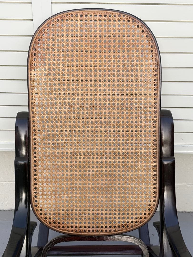 最後新品未使用　ラタン　ロッキングチェア　昭和レトロ　ミッドセンチュリー　曲げ木
