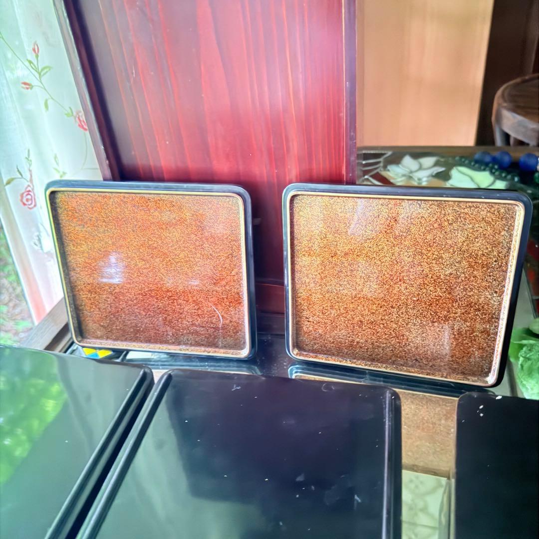 超限定1月2日20時迄‼️JAPAN『図替り宝尽くし』蒔絵梨地四段重台座付木箱入