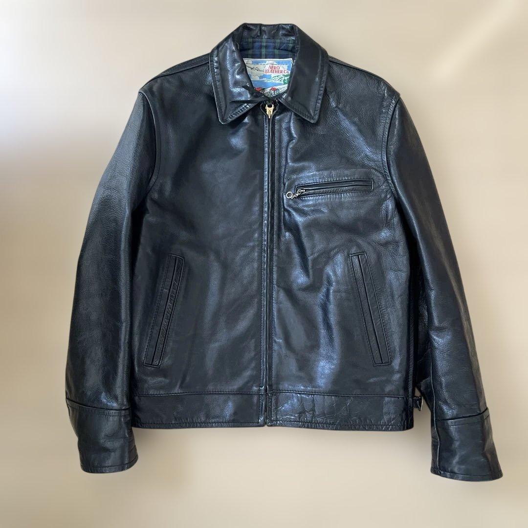 AERO LEATHER ブラック シングルライダースジャケット