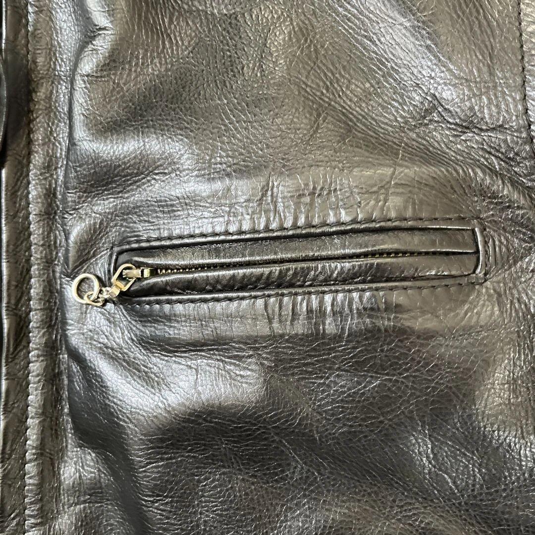 AERO LEATHER ブラック シングルライダースジャケット