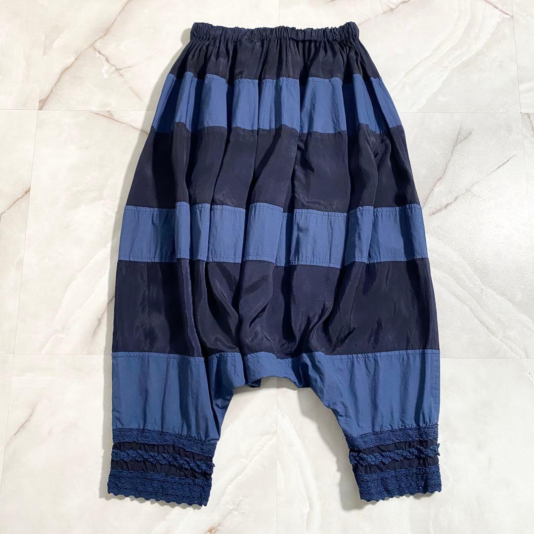 A16629 美品 トリココムデギャルソン 14ss ボーダーバルーンパンツ