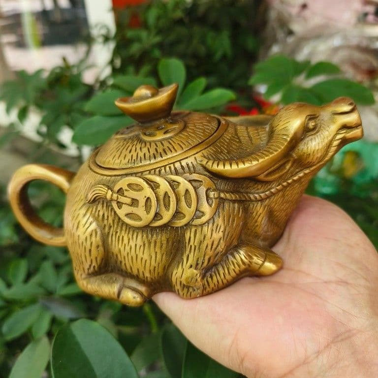 銅器 牛茶壺 酒壺 煎茶器 装飾品 工芸品 置物