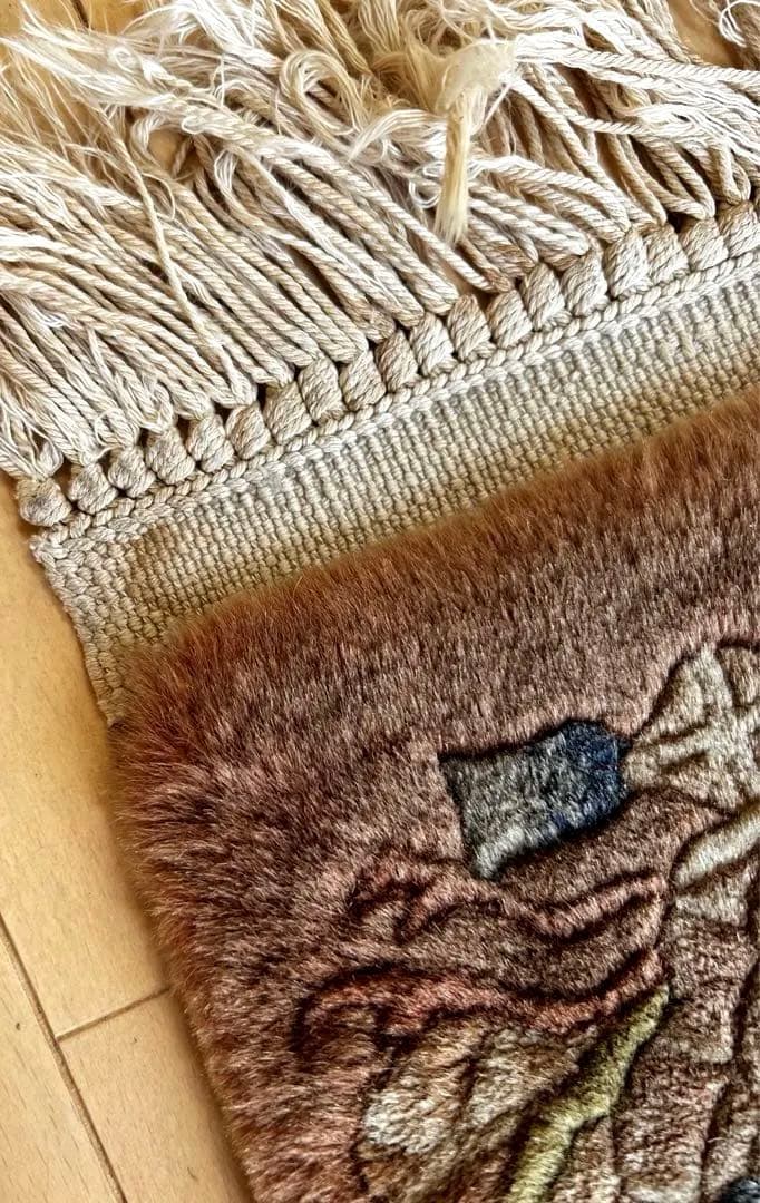 時代 トルコ絨毯 段通 ラグ 玄関 マット ウール