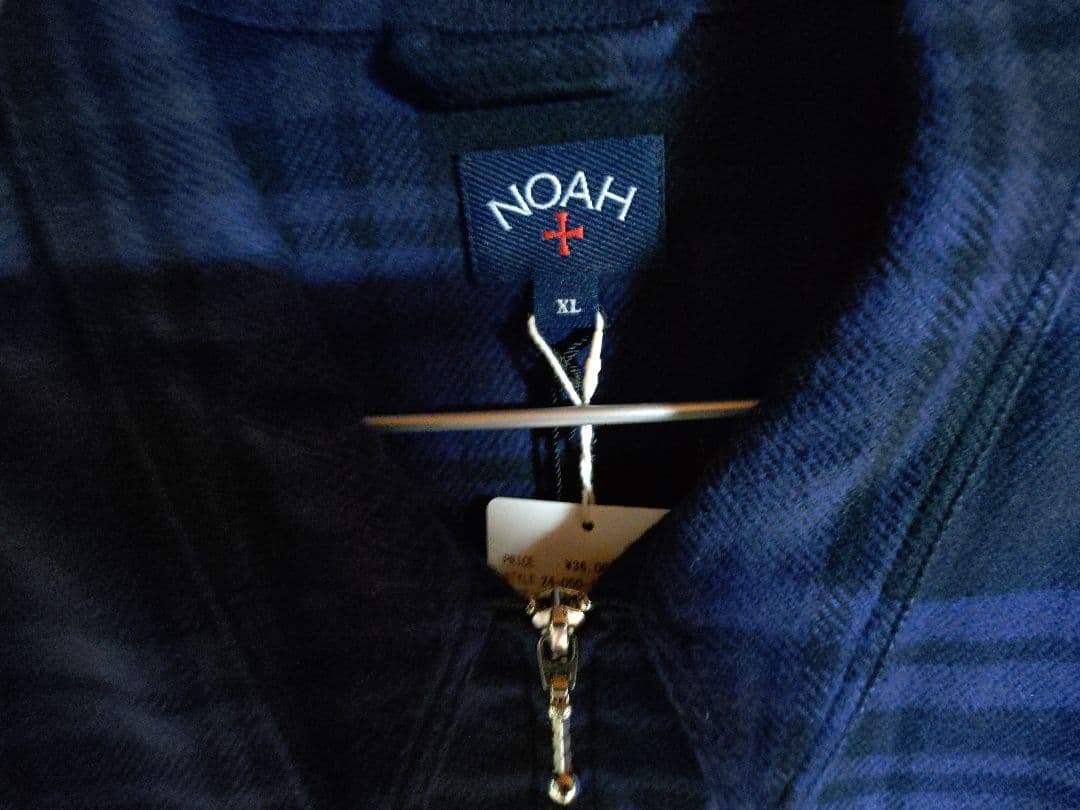 希少XL　NOAH ヘビーウエストジップアップフランネルシャツジャケット　ブルー