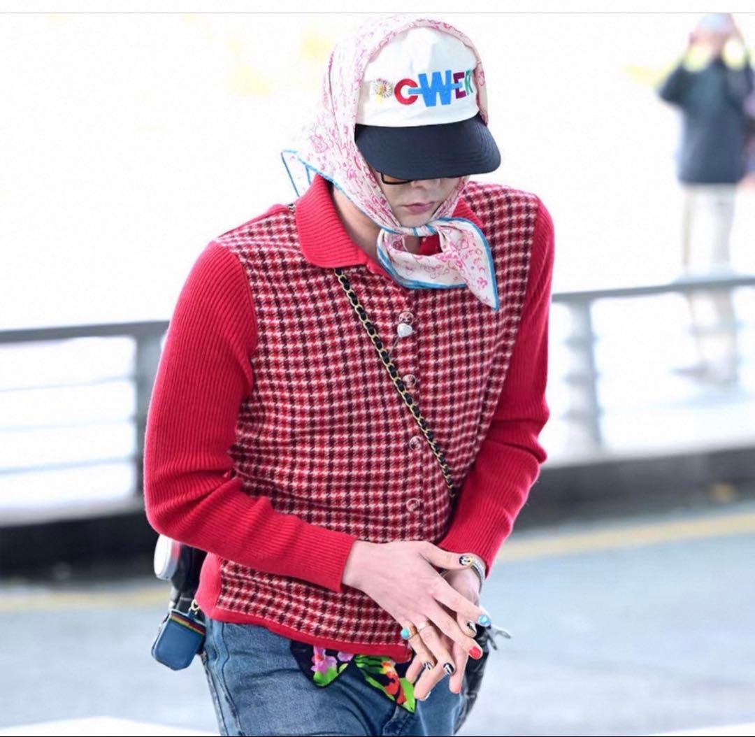 ジヨン GD G-DRAGON ジードラゴン 千鳥格子カーディガン ジヨコス