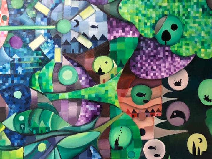 街 油彩 F50号 usafilm